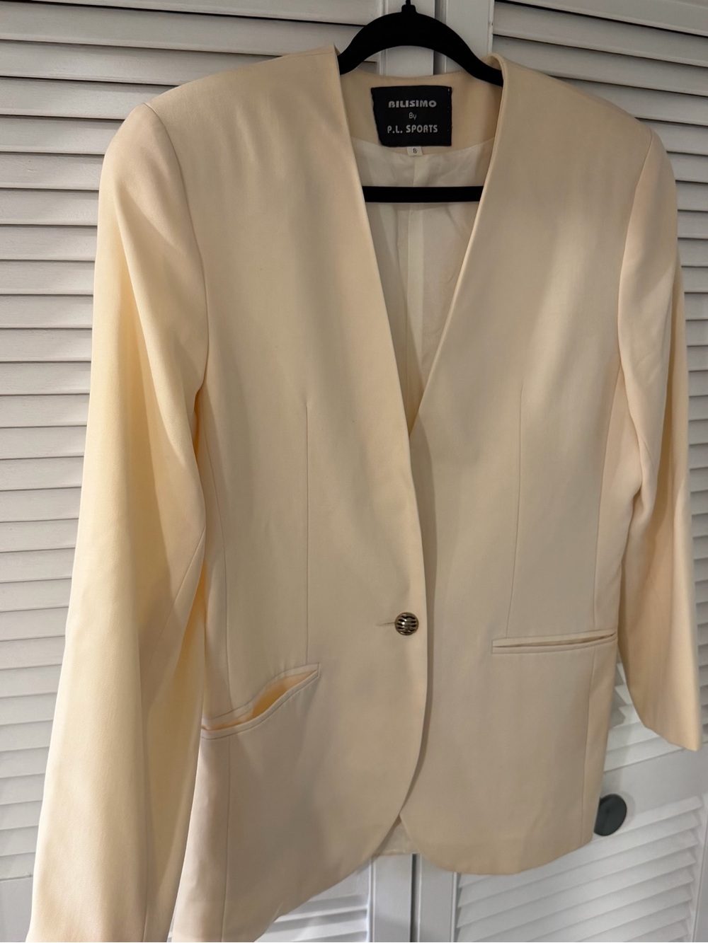 Vintage Wool Cream Women's Single-Button Blazer